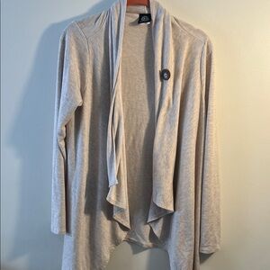 Bobeau Light Beige Open Front Cardigan